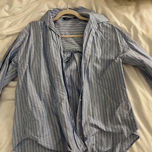 Zara blue and white button up XS